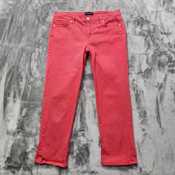 Bandolino Jeans Womens 6 Pink Karyn Boyfriend Mid Rise Straight Leg Crop Stretch - Picture 1 of 15